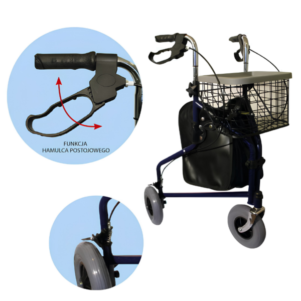 Balkonik trójkołowy z torbą i koszykiem AR-004 Armedical