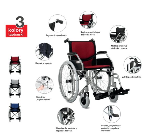 Wózek inwalidzki stalowy Elegant AR-403 ARmedical