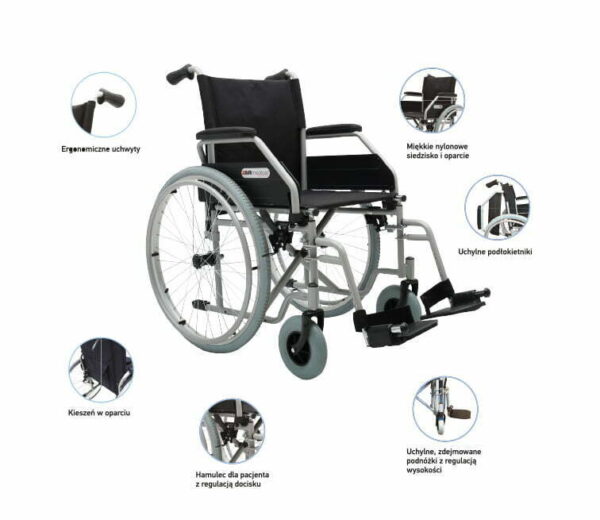 Wózek inwalidzki stalowy Regular AR-405 ARmedical